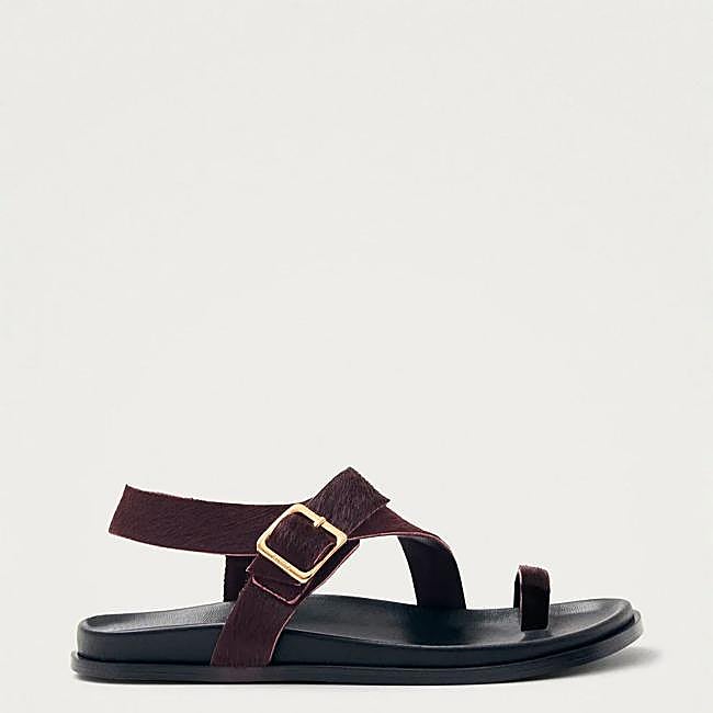 Sandalias de dedo efecto pelo