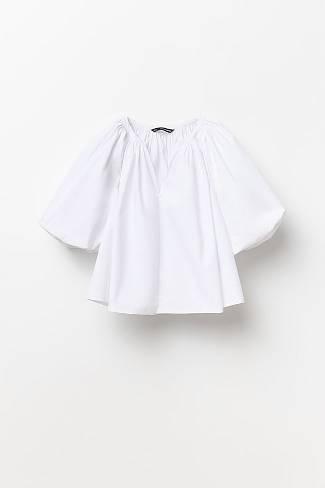 Top bñanco tipo popelín.