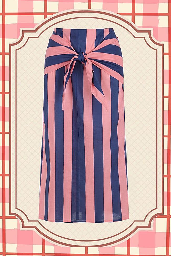 Falda raya con nudo (80€)