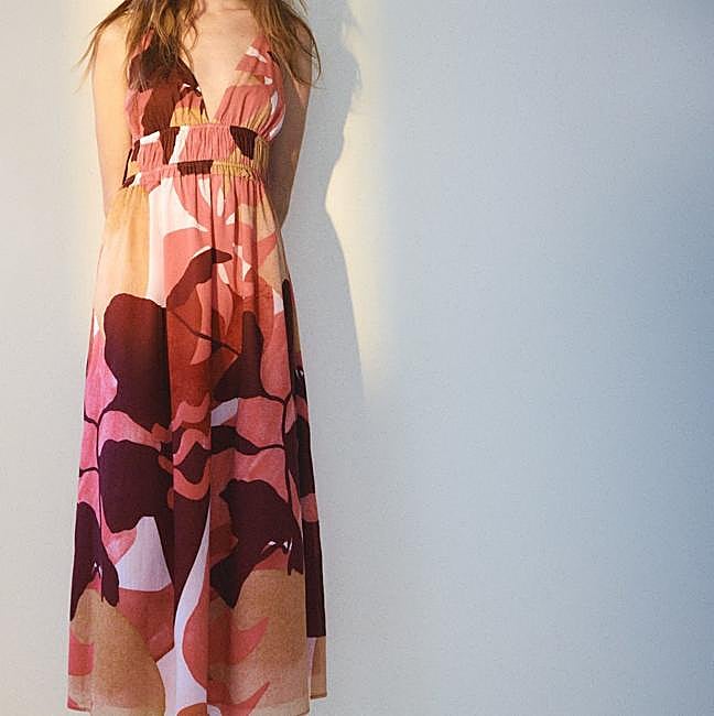 Maxi vestido con estampado abstracto