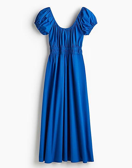 Vestido corto con volantes color azul eléctrico