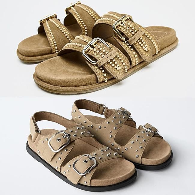 Las sandalias de hebillas con tachuelas también tiene su versión en Zara Kids.