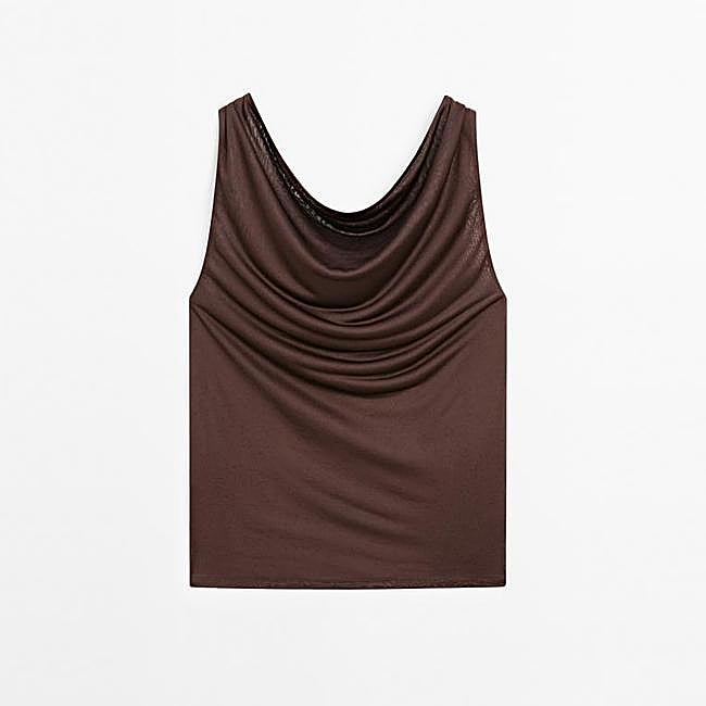 Top fluido cuello drapeado (29,95€)