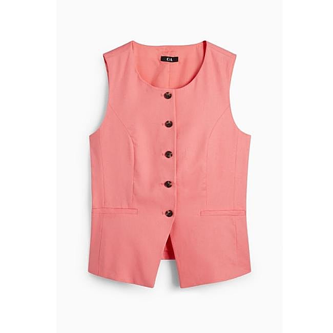 Chaleco tailored fit mezcla de lino (24,99€)