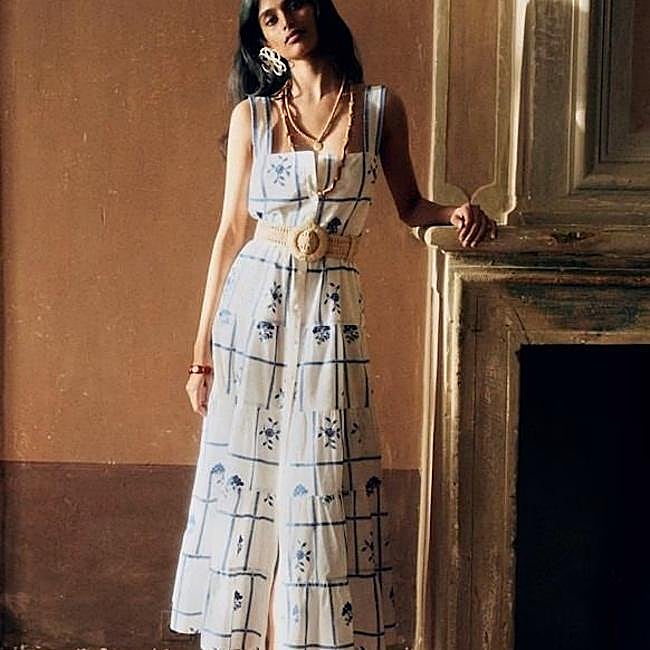 Vestido de algodón con bordados