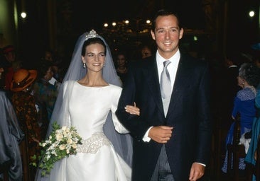Konstantin de Bulgaria y María García de la Rasilla, el día de su boda,.