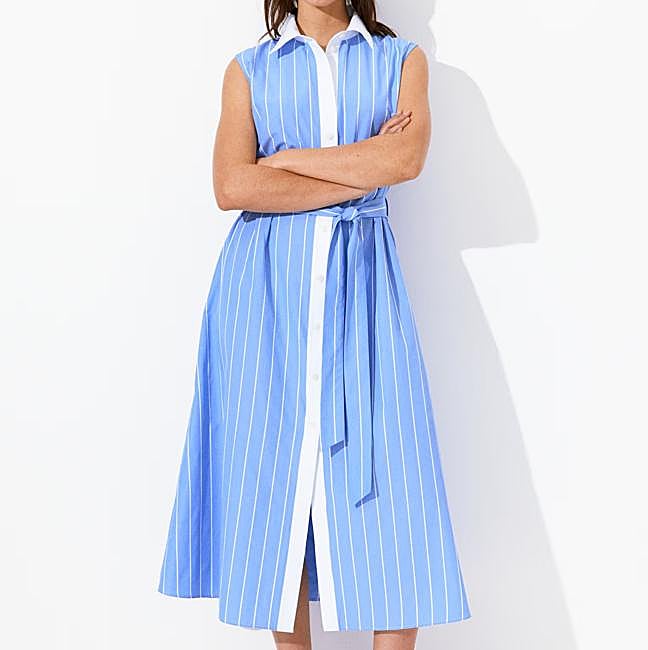 Vestido camisero con cinturón de H&M, 22,99 euros.