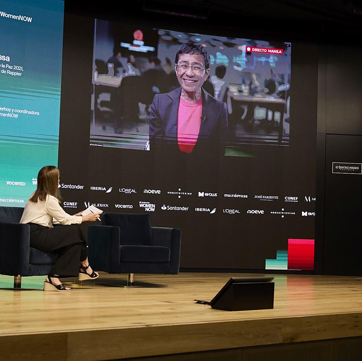 Ixone Díaz entrevista por vídeoconferencia desde Manila a María Ressa.