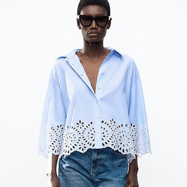 Camisa perforada oversize