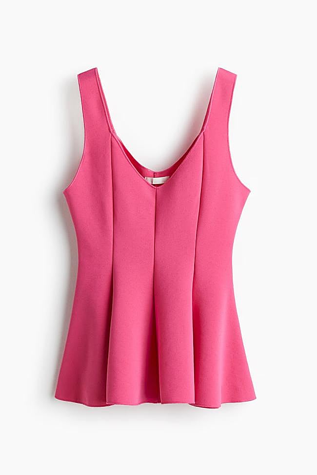 Top interlock con peplo (