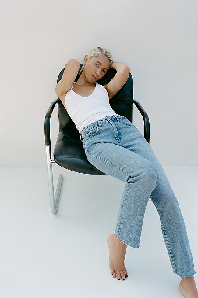 Jeans cropped flare.