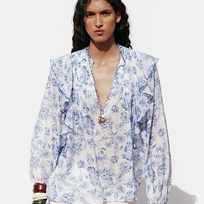 Blusón vaporoso estampado