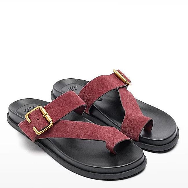 Sandalias de serraje con hebilla