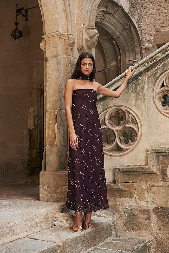 Vestido palabra de honor Serena de Baymo.