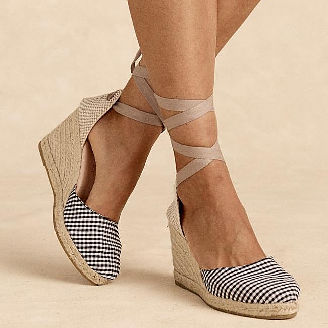 Alpargata vichy lazo negro (64,99€)