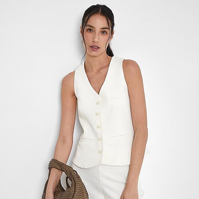 Chaleco de traje blanco