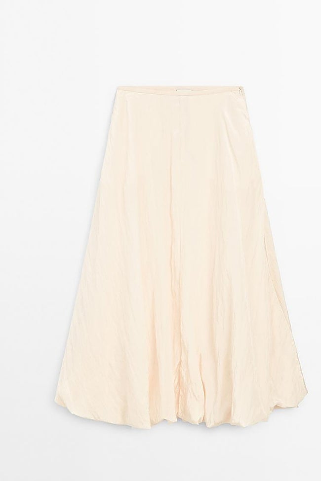 Falda globo efecto crinkle.
