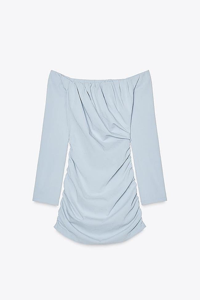 Vestido corto frunces (15,99€)