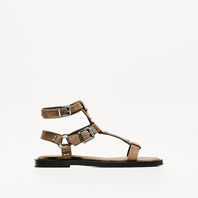 Sandalias romanas efecto serraje