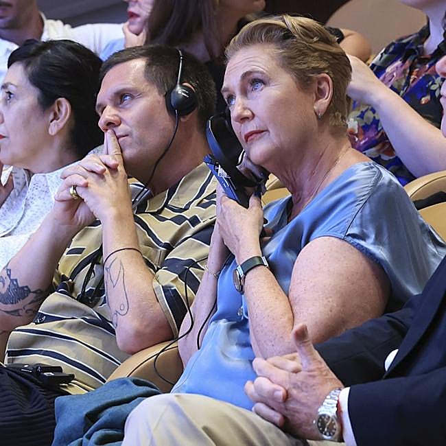 Markus y Francesca, en la presentación de la exposición Terraflia.