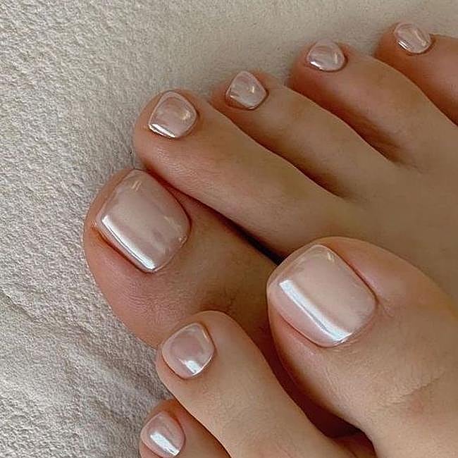 Pedicura efecto perlado