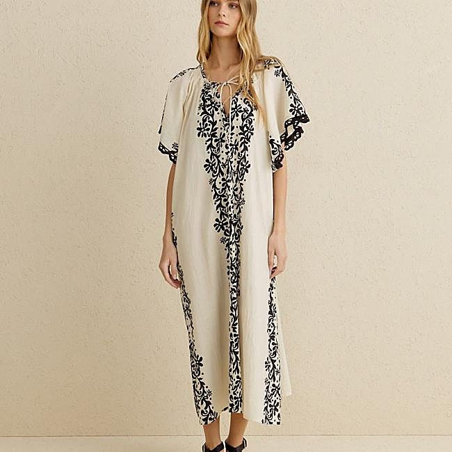 Caftán con estampado bicolor