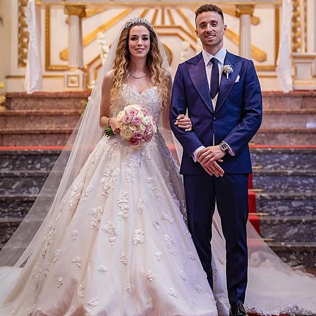Diogo Jota y Rute Cardoso, el día de su boda.