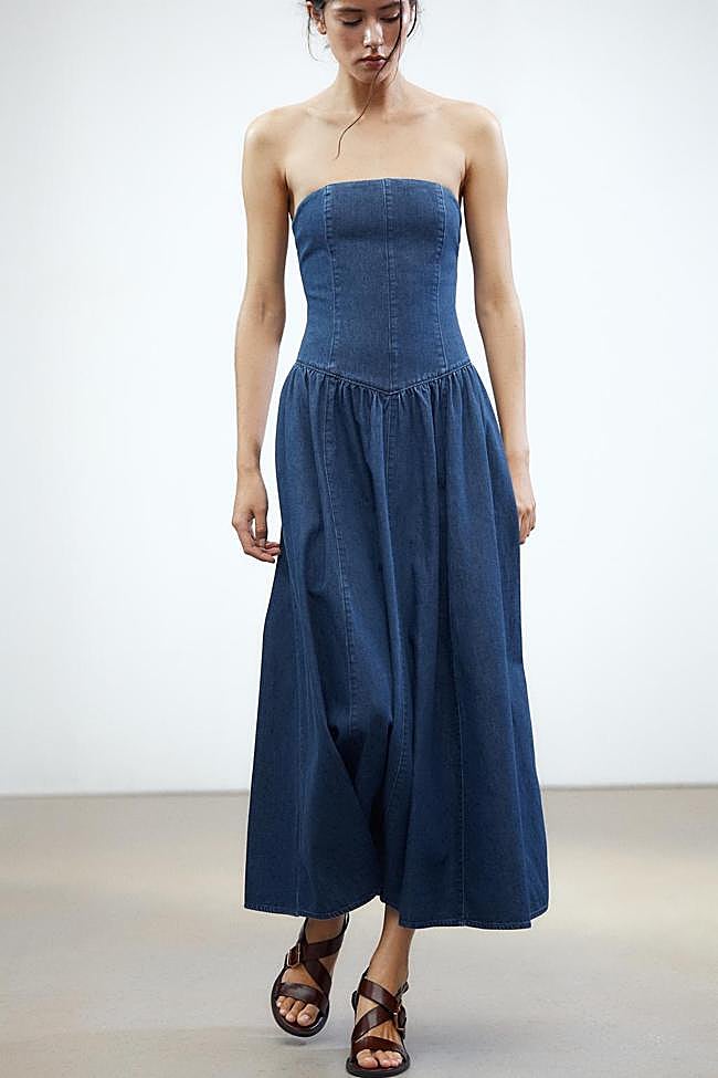 Vestido midi denim trf (27,99€)