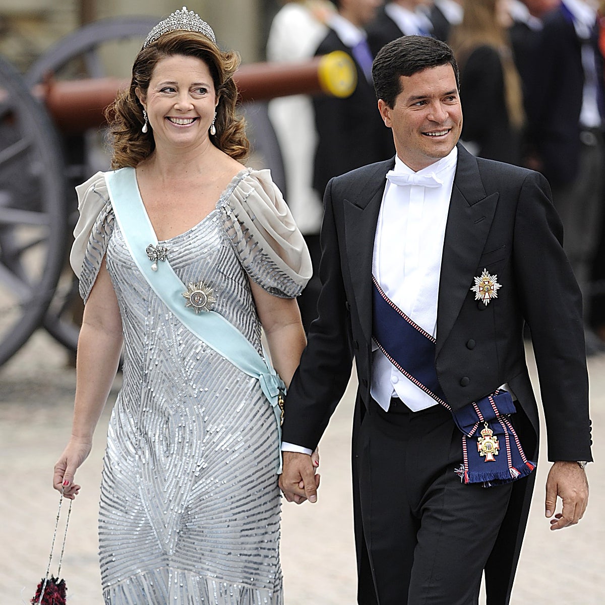 Alexia de Grecia y Carlos Morales en la boda de Victoria de Suecia.