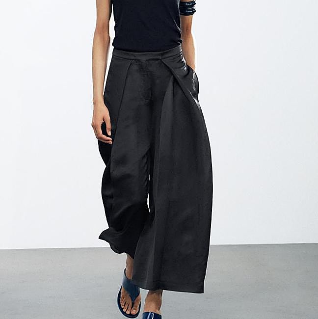 Pantalones culotte palazzo con pinzas