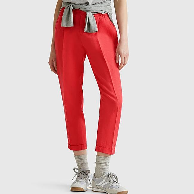 Pantalón de lino de Benetton, 47,95 euros.