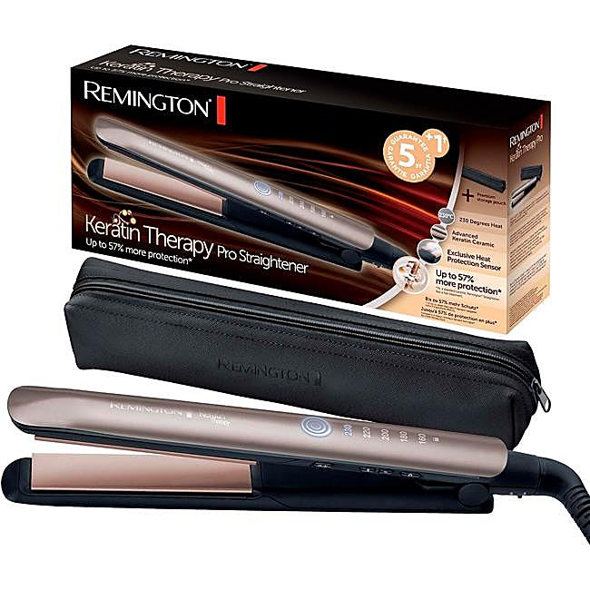 Plancha de pelo Keratin Therapy de Remington.