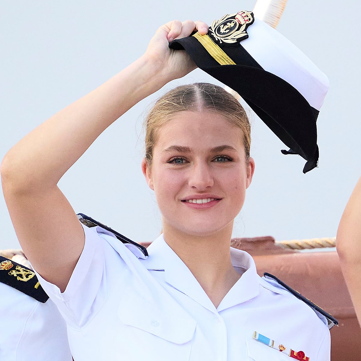 La princesa Leonor a bordo del Juan Sebastián Elcano.