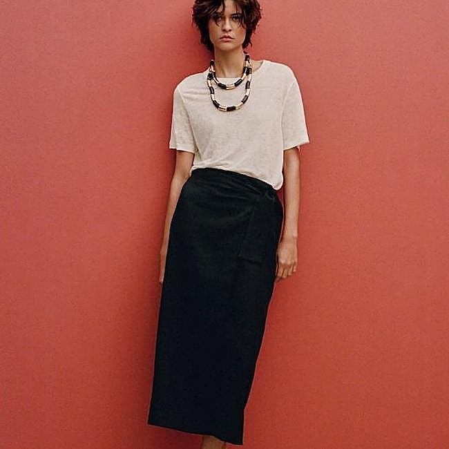 Falda de lino estilo pareo