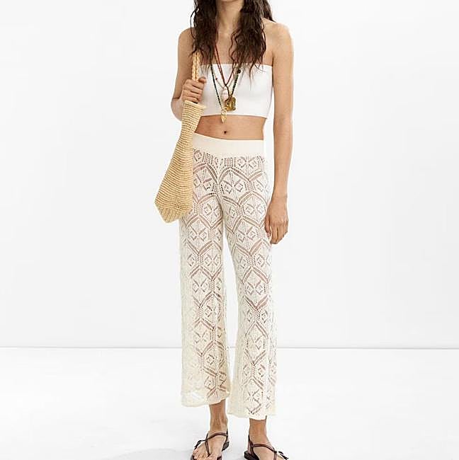 Pantalones de crochet cropped