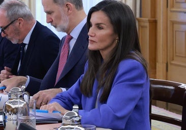 La reina Letizia en la reunión de la Comisión Delegada de la Fundación Princesa de Girona en el Palacio de Zarzuela.