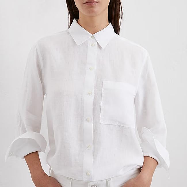 Camisa blanca de lino clásica de corte masculino de Marc O'Polo, 116,95 euros.