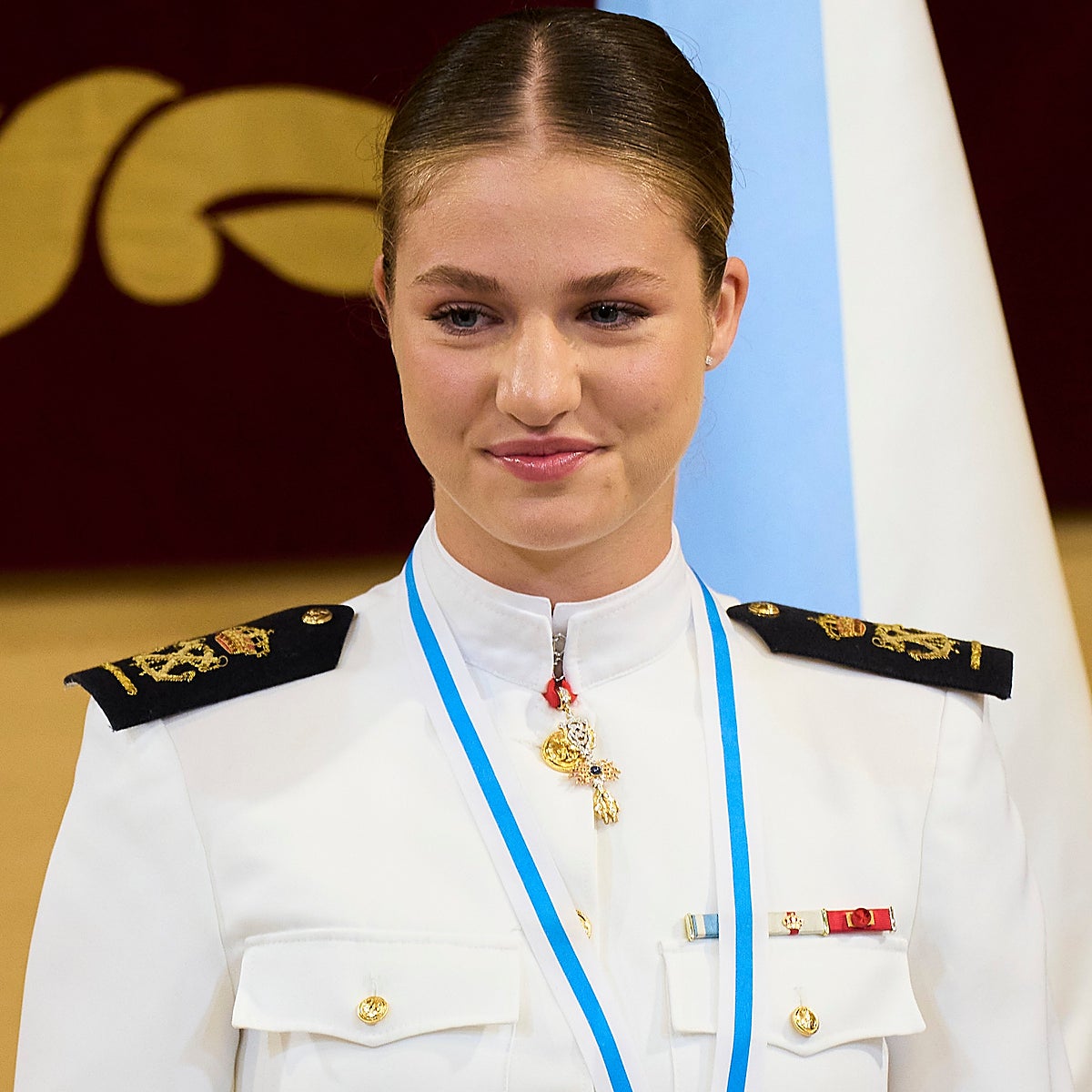 La princesa Leonor tras recibir la medalla de oro de Galicia.
