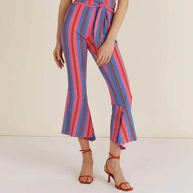 Pantalones de rayas con volantes