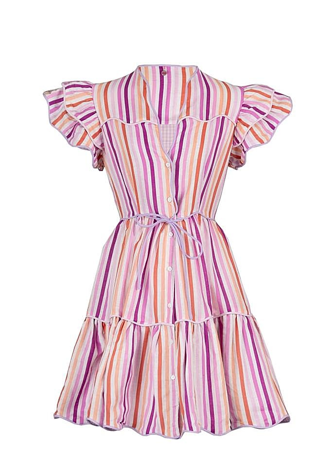 Vestido con estampado de rayas de Celia B.