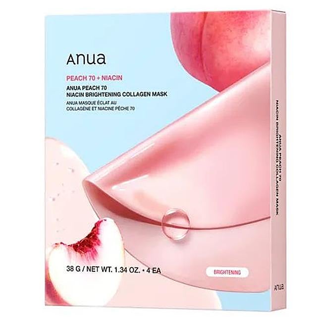 Peach 70 Niacin Brightening Mask de Anua. Precio: 13,49 euros