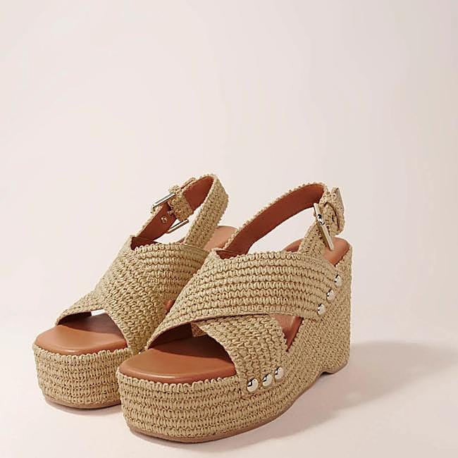 Cuñas de yute con tiras cruzadas