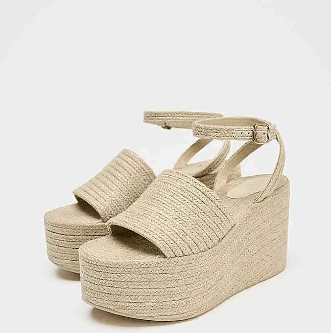 Cuñas de yute con plataforma y pulsera