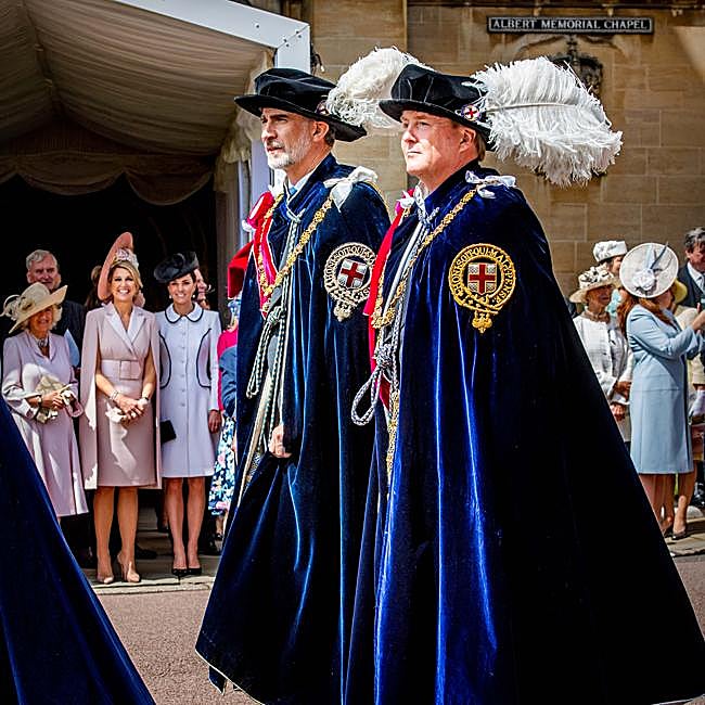 El rey Felipe VI y Guillermo de Holanda durante la ceremonia.