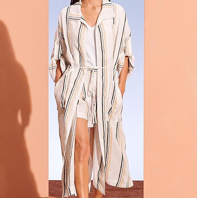 Chaqueta estilo túnico con rayas