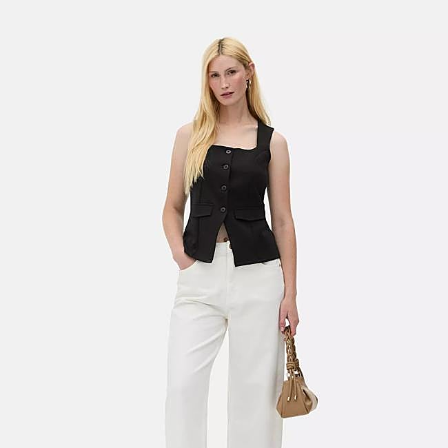 Chaleco de vestir con escote cuadrado