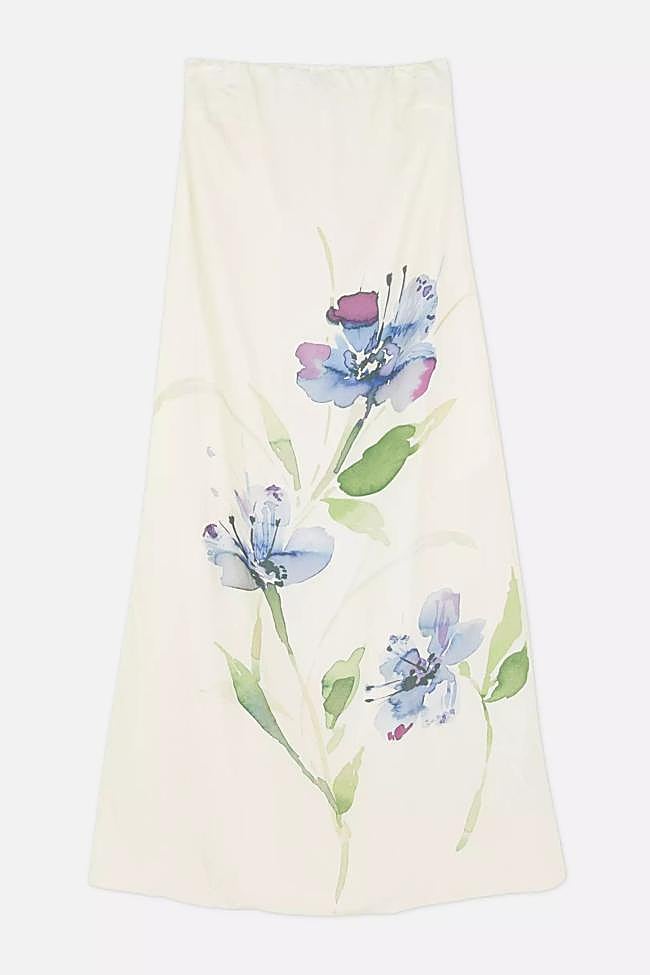 Vestido largo palabra de honor de flores (32€)