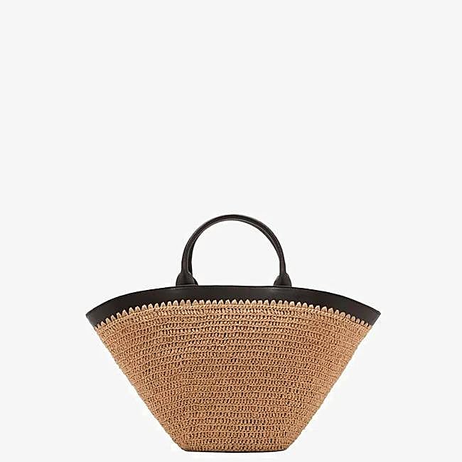 Capazo con ribete negro de Mango, 35,99 euros.