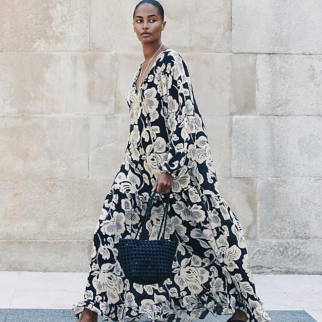 Vestido largo estampado