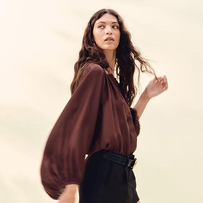 Blusa oversize con manga abullonada